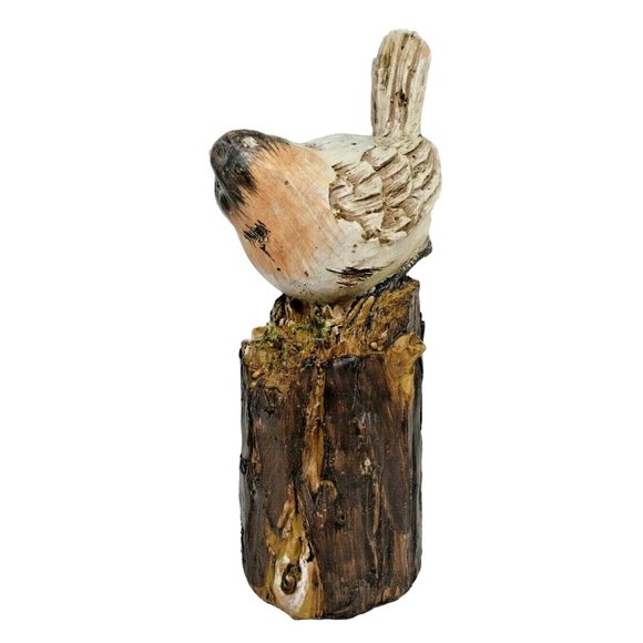 TII Collections Life Begins in the Garden Resin Bird on a Log Outdoor Figurine - Picture 2 of 5